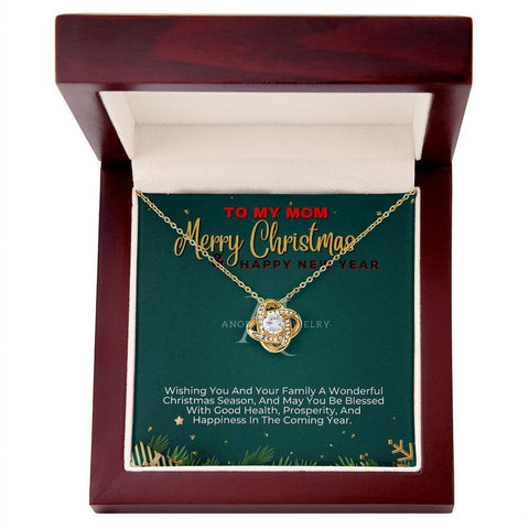 To My Mom - Merry Christmas - Love Knot Necklace
