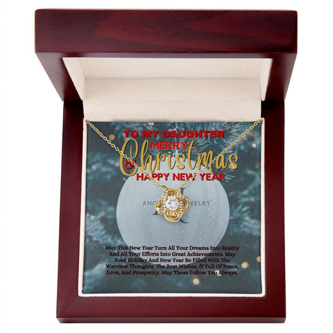 To My Daughter - Merry Christmas - Love Knot Necklace