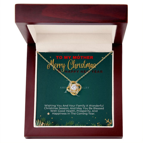 To My Mother - Merry Christmas - Love Knot Necklace