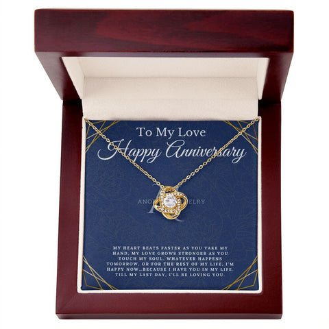 To My Love - Happy Anniversary - Love Knot Necklace