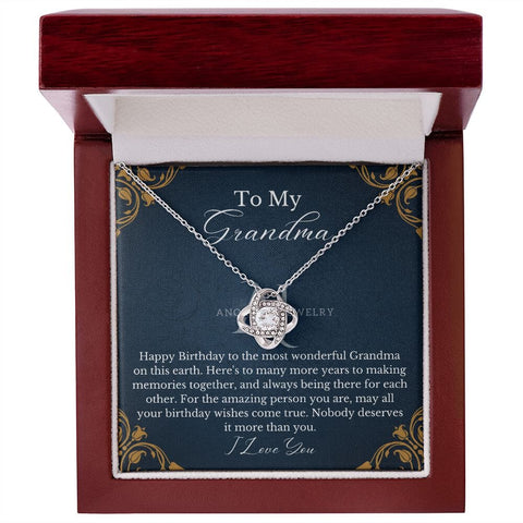 To My Grandma - Happy Birthday - Love Knot Necklace