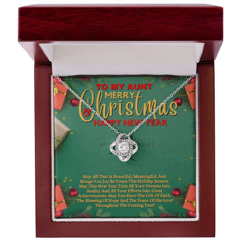 To My Aunt - Merry Christmas - Love Knot Necklace