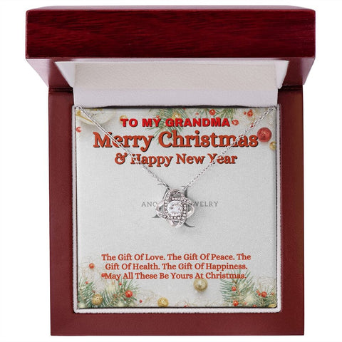 To My Grandma - Merry Christmas - Love Knot Necklace