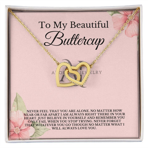 To My Beautiful Buttercup - Interlocking Heart Necklace