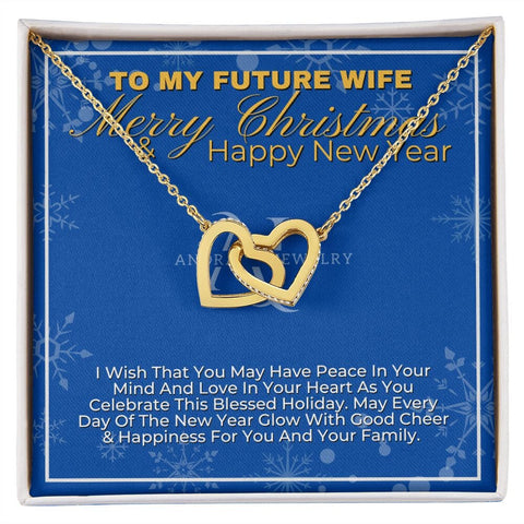To My Future Wife - Merry Christmas - Interlocking Hearts Necklace