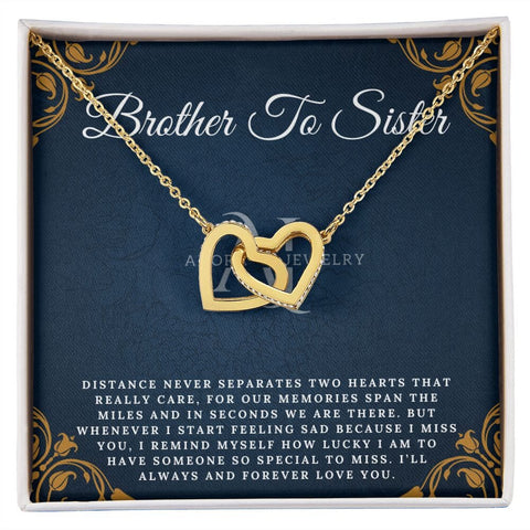 Brother To Sister - 14K Rose Gold Interlocking Heart Necklace