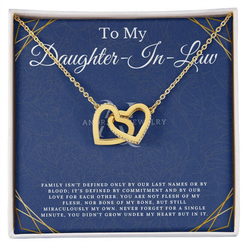 To My Daughter-In-Law - Interlocking Heart Necklace