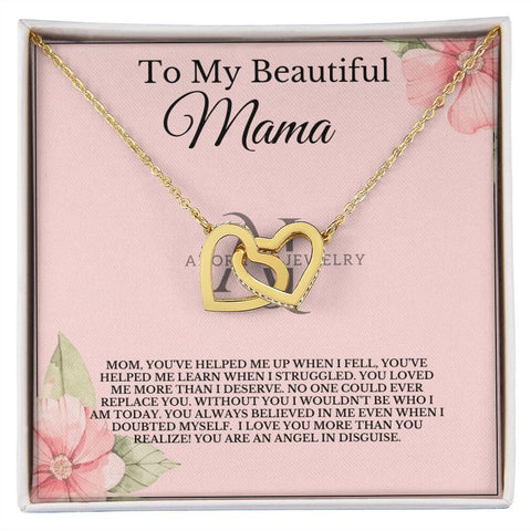 To My Beautiful Mama - Interlocking Heart Necklace Necklace
