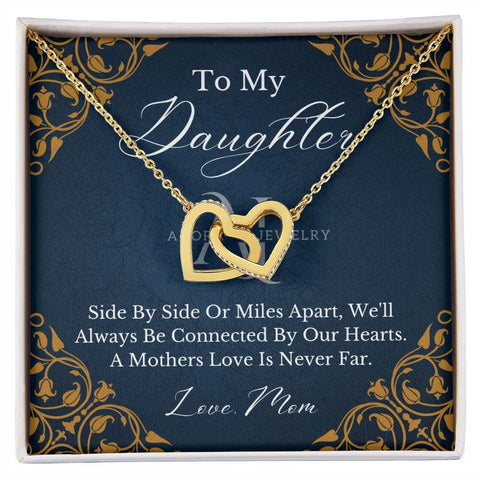 To My Daughter - Mother To Daughter - Interlocking Heart Necklace