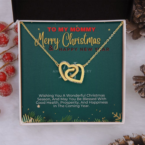 To My Mommy - Interlocking Heart Necklace - Merry Christmas Gift