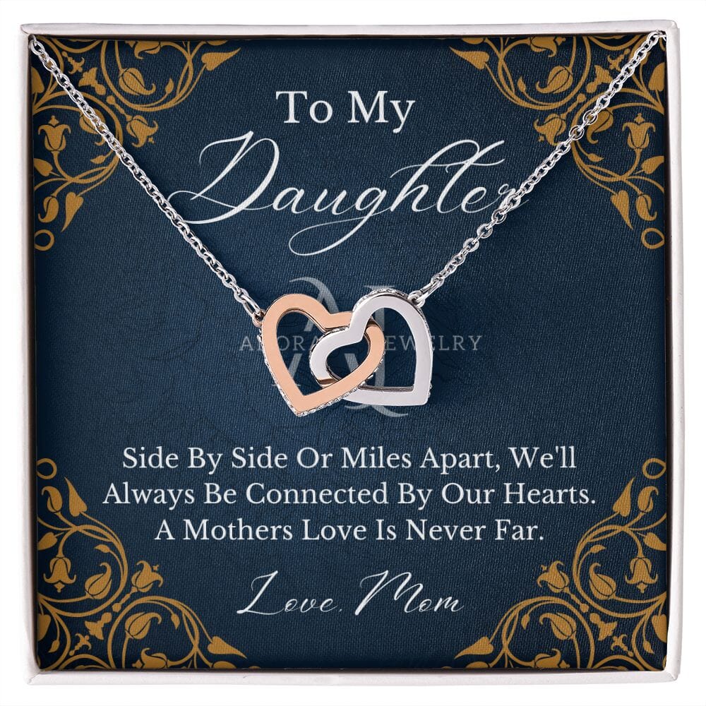 To My Daughter - Mother To Daughter - Interlocking Heart Necklace