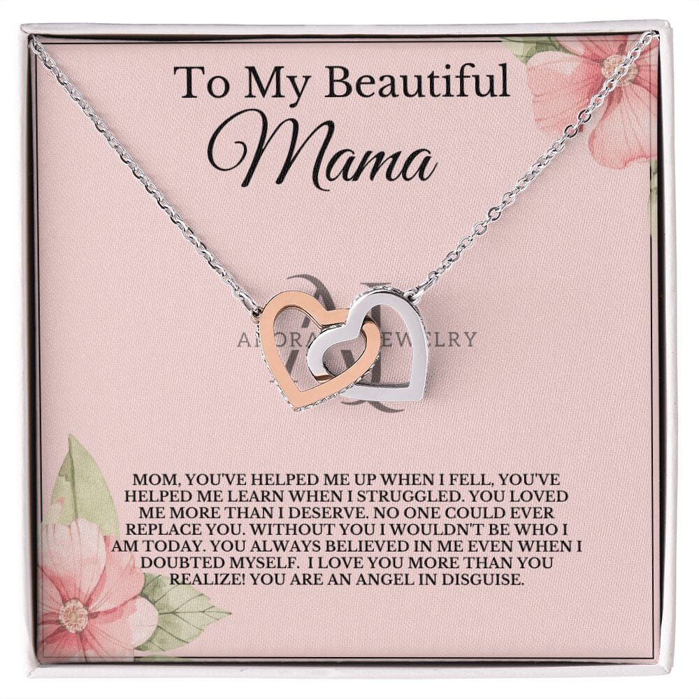 To My Beautiful Mama - Interlocking Heart Necklace Necklace