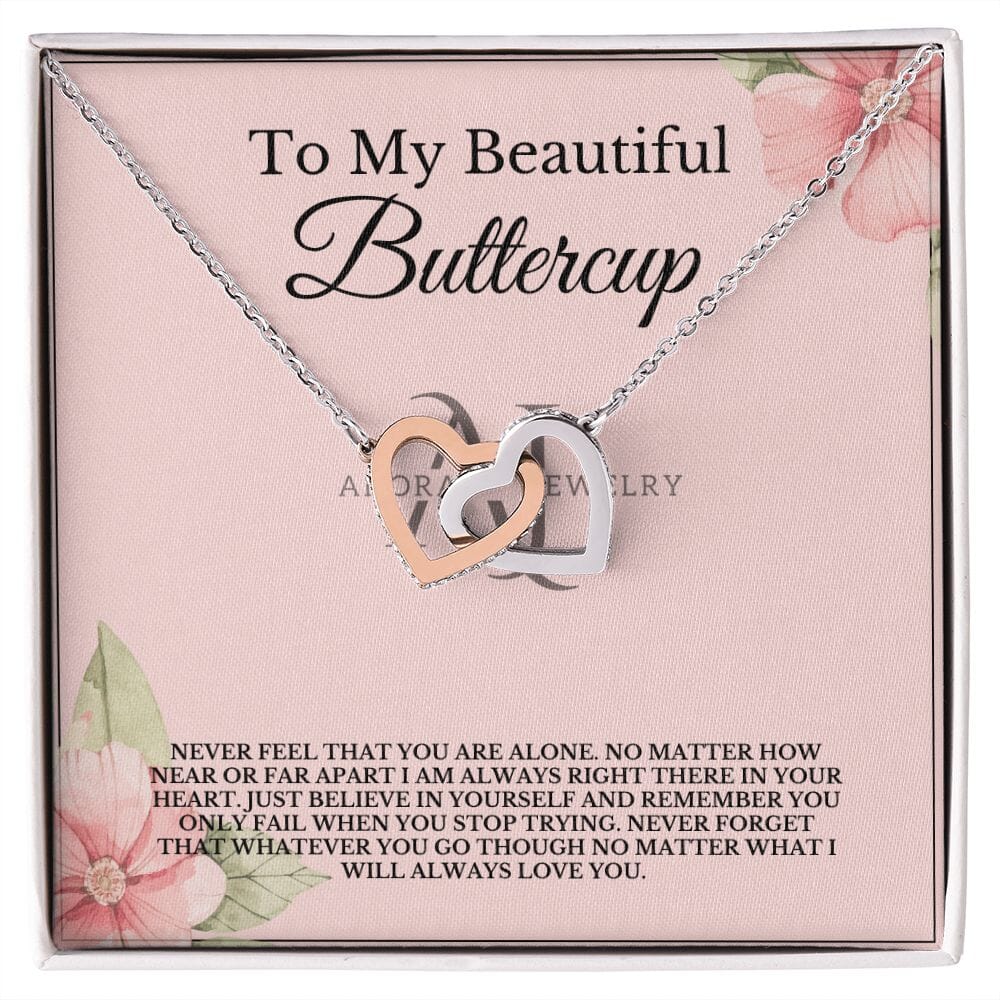 To My Beautiful Buttercup - Interlocking Heart Necklace