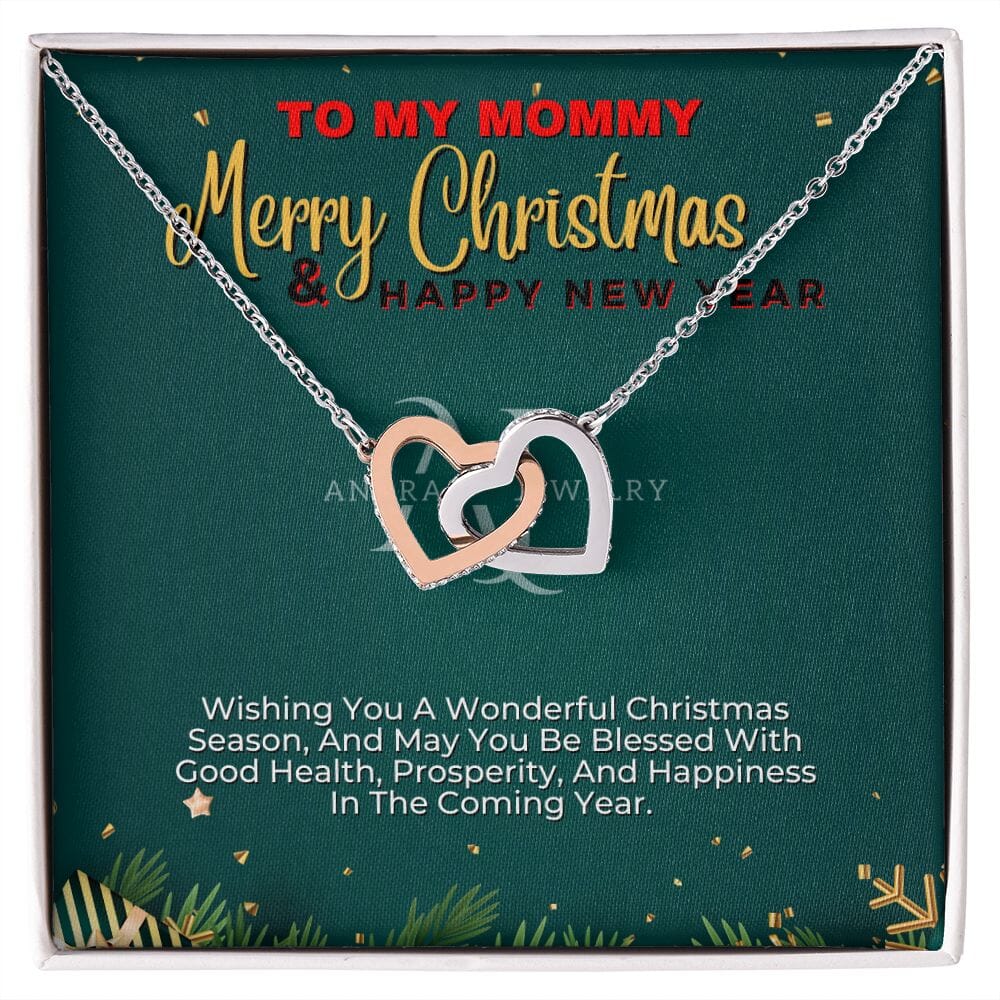 To My Mommy - Interlocking Heart Necklace - Merry Christmas Gift