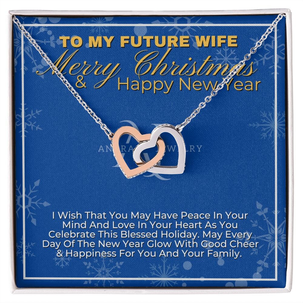 To My Future Wife - Merry Christmas - Interlocking Hearts Necklace