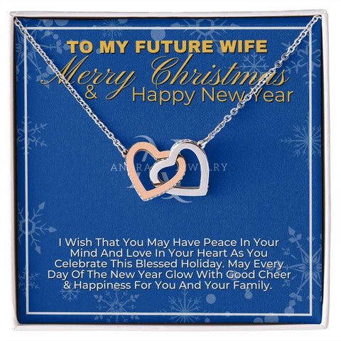 To My Future Wife - Merry Christmas - Interlocking Hearts Necklace
