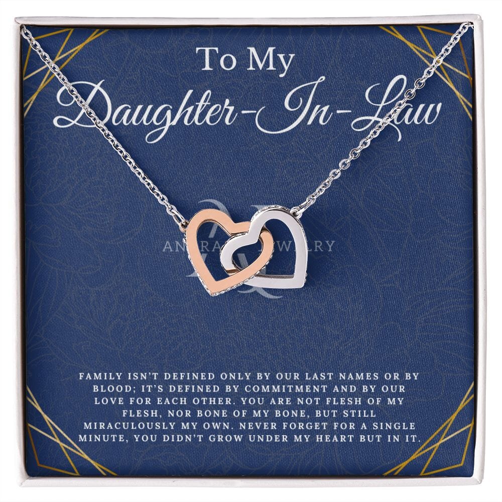 To My Daughter-In-Law - Interlocking Heart Necklace
