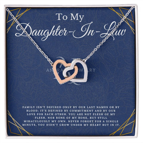 To My Daughter-In-Law - Interlocking Heart Necklace