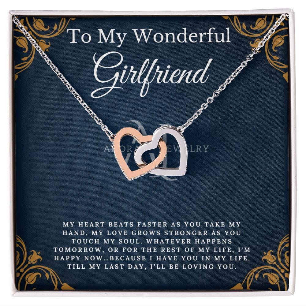 To My Wonderful Girlfriend - Interlocking Heart Necklace