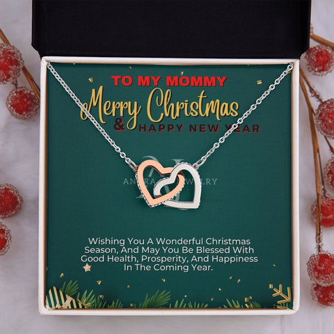 To My Mommy - Interlocking Heart Necklace - Merry Christmas Gift