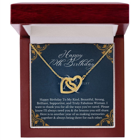 Happy 70th Birthday - Interlocking Hearts Necklace