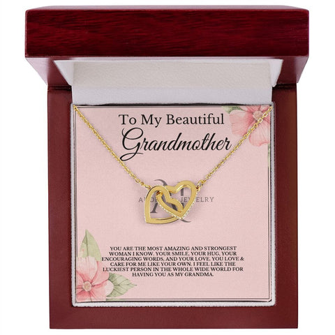 To My Beautiful Grandmother - Interlocking Heart Necklace