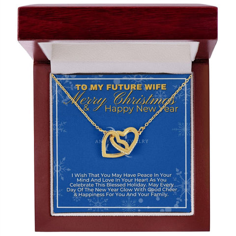 To My Future Wife - Merry Christmas - Interlocking Hearts Necklace