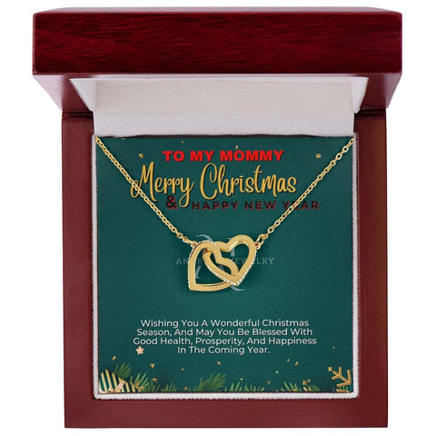 To My Mommy - Interlocking Heart Necklace - Merry Christmas Gift