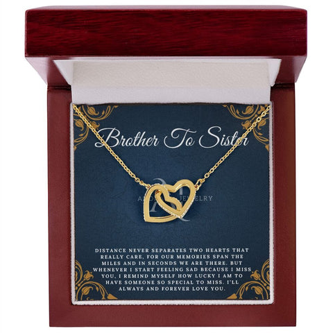 Brother To Sister - 14K Rose Gold Interlocking Heart Necklace