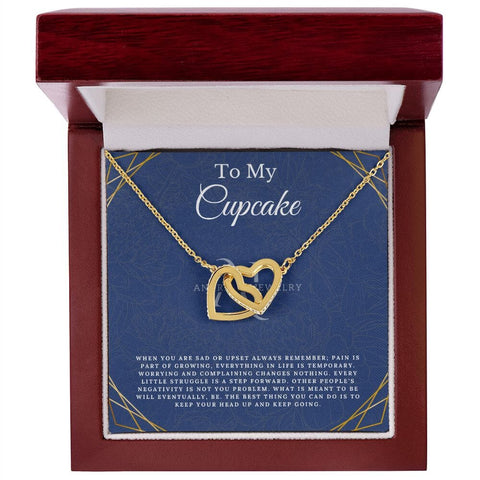 To My Cupcake - Interlocking Heart Necklace
