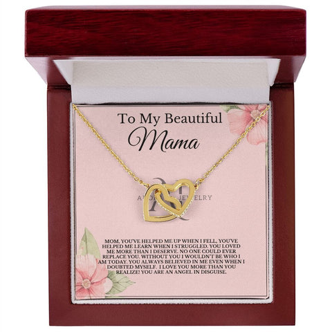 To My Beautiful Mama - Interlocking Heart Necklace Necklace