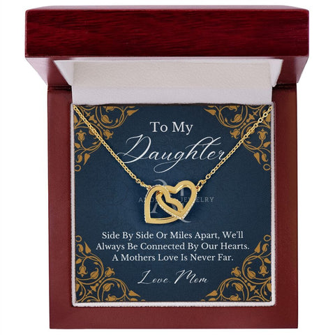 To My Daughter - Mother To Daughter - Interlocking Heart Necklace