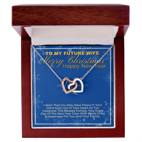 To My Future Wife - Merry Christmas - Interlocking Hearts Necklace