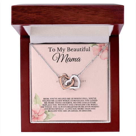 To My Beautiful Mama - Interlocking Heart Necklace Necklace