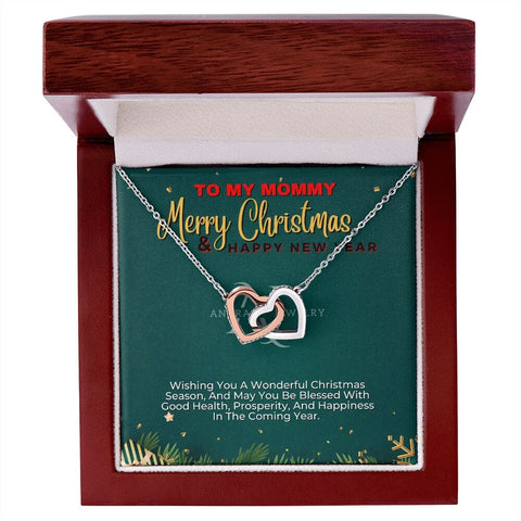 To My Mommy - Interlocking Heart Necklace - Merry Christmas Gift