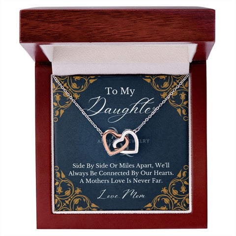 To My Daughter - Mother To Daughter - Interlocking Heart Necklace
