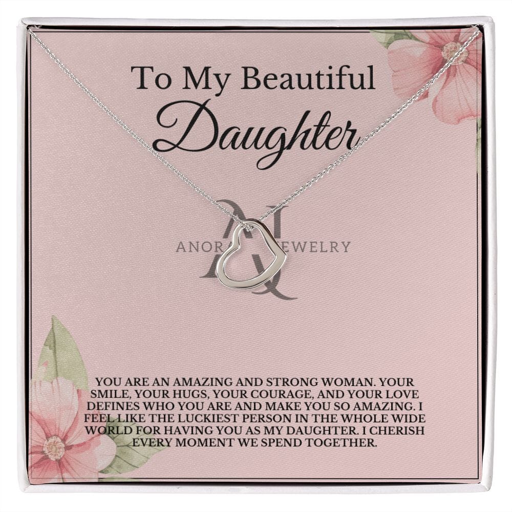 To My Beautiful Daughter - Gold Heart Pendant Necklace