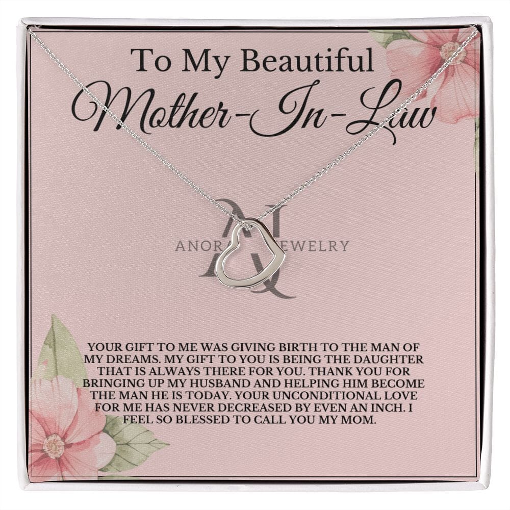 To My Beautiful Mother-In-Law - Gold Heart Pendant Necklace