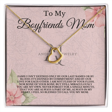 To My Boyfriend's Mom - Gold Heart Pendant Necklace