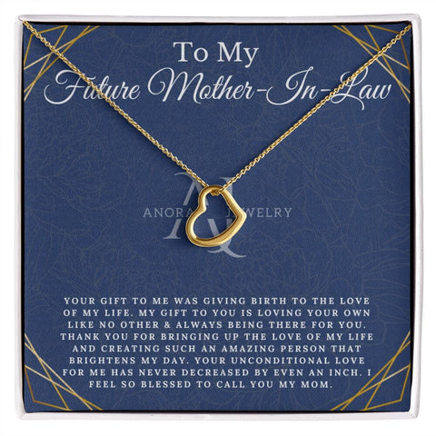 To My Future Mother In Law - Gold Heart Pendant Necklace