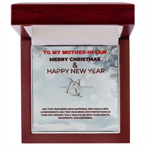 To My Mother-In-Law - Merry Christmas - Gold Heart Pendant Necklace