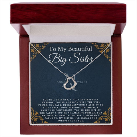 To My Beautiful Big Sister - Heart Pendant Necklace