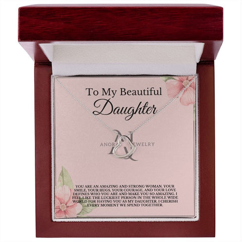 To My Beautiful Daughter - Gold Heart Pendant Necklace
