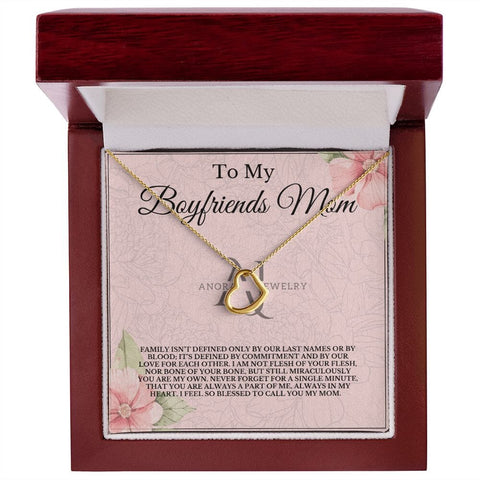 To My Boyfriend's Mom - Gold Heart Pendant Necklace