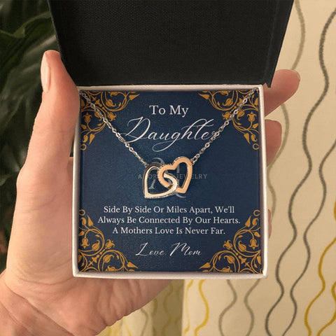 To My Daughter - Mother To Daughter - Interlocking Heart Necklace