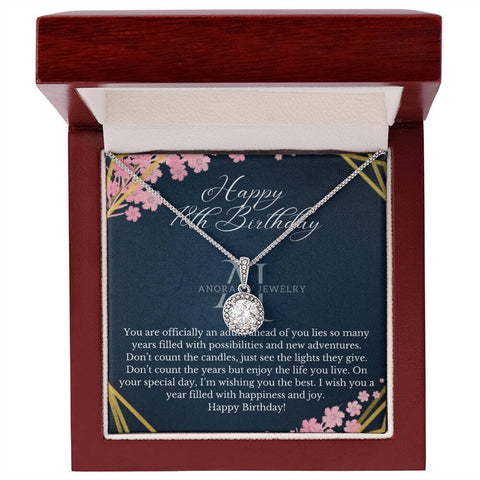 Happy 18th Birthday - Eternal Hope Halo Pendant Necklace