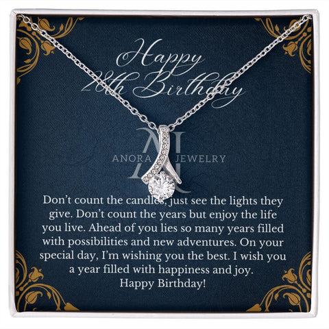 Happy 28th Birthday - Eternal Elegance Ribbon Pendant Necklace