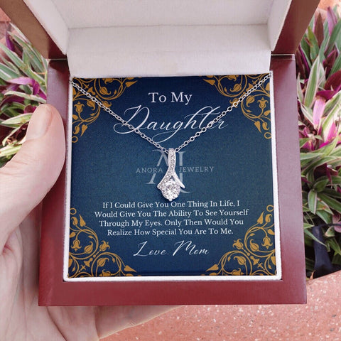 To My Daughter - Mother To Daughter - Petite Ribbon Necklace