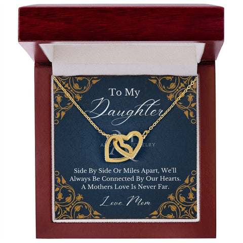 To My Daughter - Mother To Daughter - Interlocking Heart Necklace