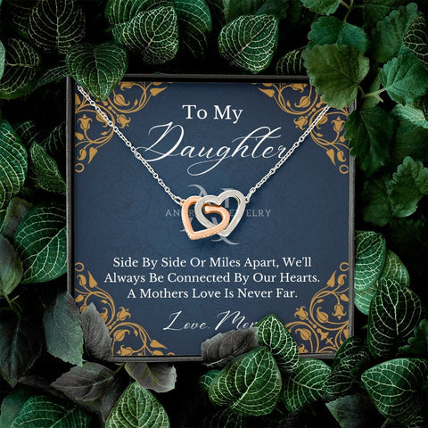 To My Daughter - Mother To Daughter - Interlocking Heart Necklace
